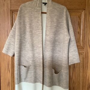 Eileen Fisher Two Tone Beige/Ivory Sweater Coat/Jacket